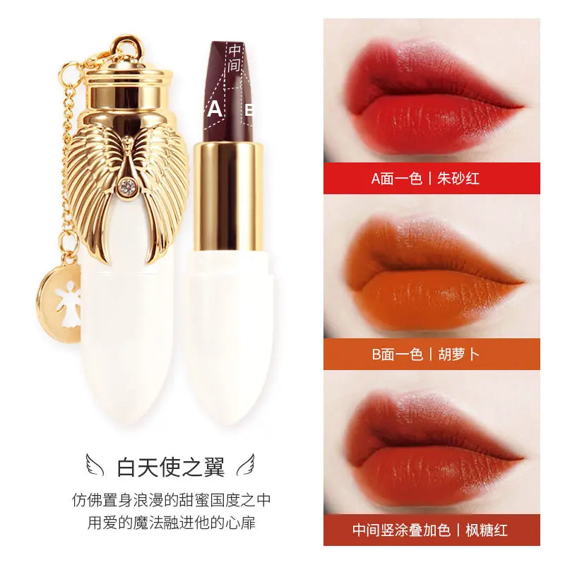 Angel Wings Magic Three-Color Lipstick Smooth Velvet Lip Makeup Long Lasting Waterproof Pigmented Easy to Wear Beauty Cosmetics