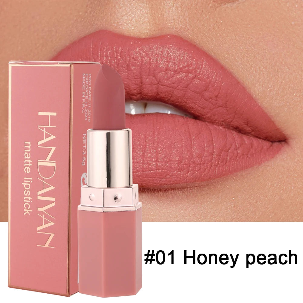 Velvet Matte Nude Lipsticks 6 Colors Waterproof Long Lasting Lip Stick Nonstick Cup Pink Red Lipsticks Makeup Cosmetic